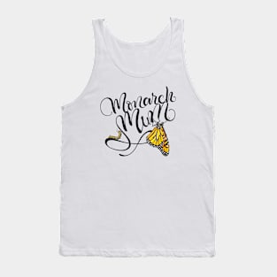 Monarch Mum Handlettering with Butterfly and Caterpillar Illustrations Tank Top